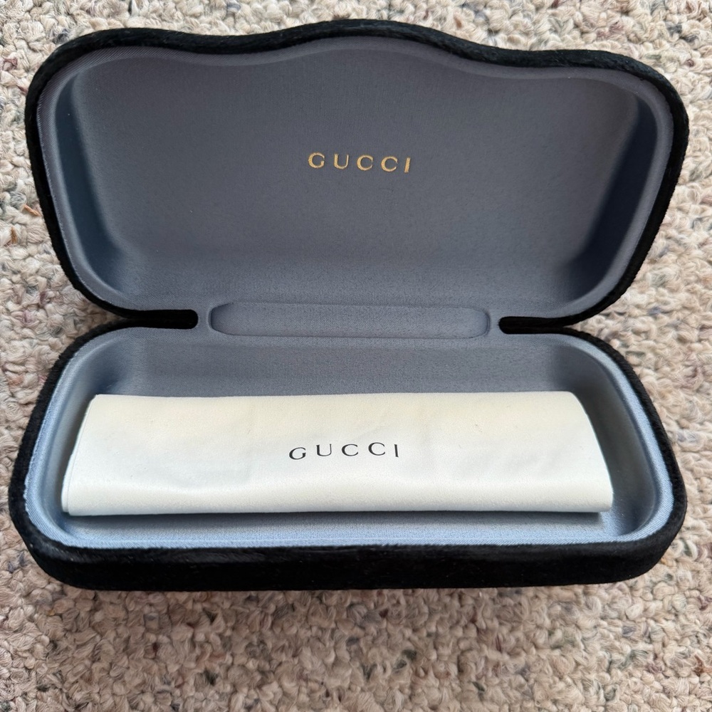 Empty Gucci Black Eyewear Case with Cloth